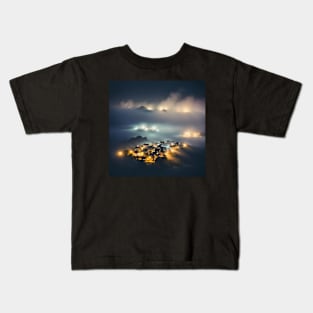 Mountain Hamlets in the Fog Kids T-Shirt